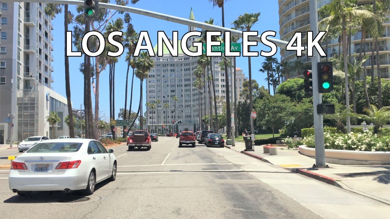 Driving Downtown - Long Beach California 4K - USA