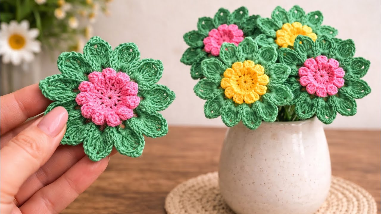 マメクロゴウチFloral Pattern Knitted Mini Mini Crochet Flower 🌸 One Pattern, Endless Creative Ideas🤩 - YouTube