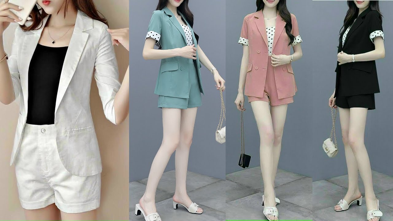 Sét vest thời trang nữ áo blazer tay ngắn phối quần đùi đa dạng màu sắc 
