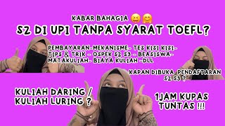 1 JAM KUPAS TUNTAS KULIAH S2 S3 DI UPI TANPA TOEFL!!! BAHAS DARI PENDAFTARAN SAMPAI BEASISWA! #s2