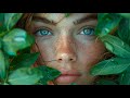 Rainy Ambience 🌿🎶 Girl with Green Leaves &amp; Raindrops for Sleep, Study &amp; Relaxation
