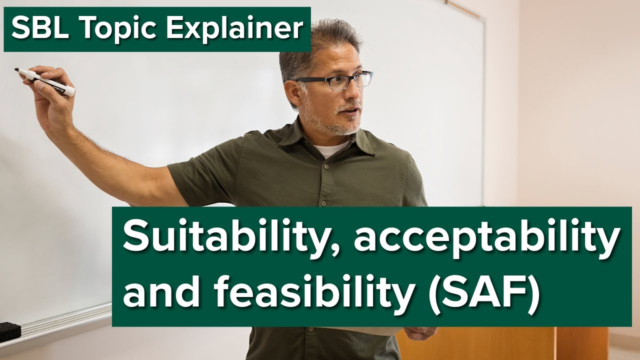 Sabl Program Example SBL Topic Explainer: Suitability, Acceptability & Feasibility (SAF ...