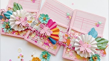 Library Card Shaker Pockets & Daisy Layering Flowers from KSCraft