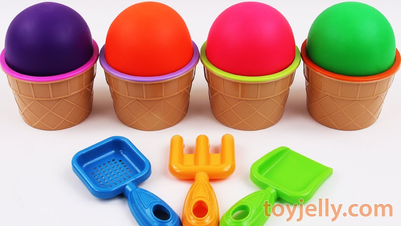 4 Colors Play Doh Ice Cream Cups Toy Story Suprise Eggs Mickey Mouse