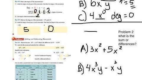 Algebra 1 Lesson 8 1 Adding and Subtracting Polynomials
