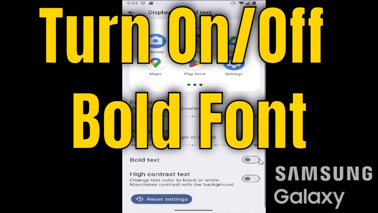 Samsung Galaxy - How to Turn On/Off Bold Font [2026] - YouTube