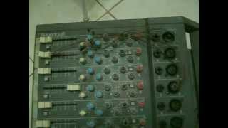 Electret microphone on the table with phantom power.