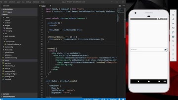 React native dynamically show and hide Password Content Example