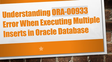 Understanding ORA-00933 Error When Executing Multiple Inserts in Oracle Database