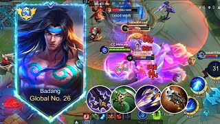 GLOBAL BADANG SUSTAIN DAMAGE SPEED BUILD badang best build and emblem 2026