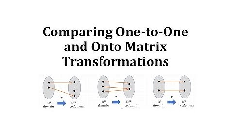 Comparing One-to-One and Onto Matrix Transformations