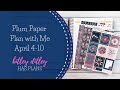 Plan with Me | April 4-10 | Plum Paper Vertical Columns | Ft. Fern Creek Stickers