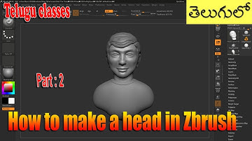 How to create head in Zbrush | Zbrush tutorials in Telugu | Multimedia Telugu