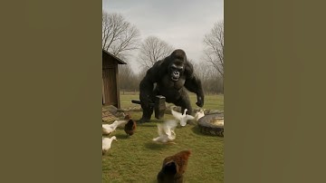 Gorilla’s showdown to protect chickens! Giant python vs gorilla 🐍💥🦍 #gorilla #python #shorts