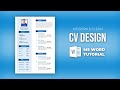 Resume Design in MS Word | Microsoft Word CV Design Tutorial