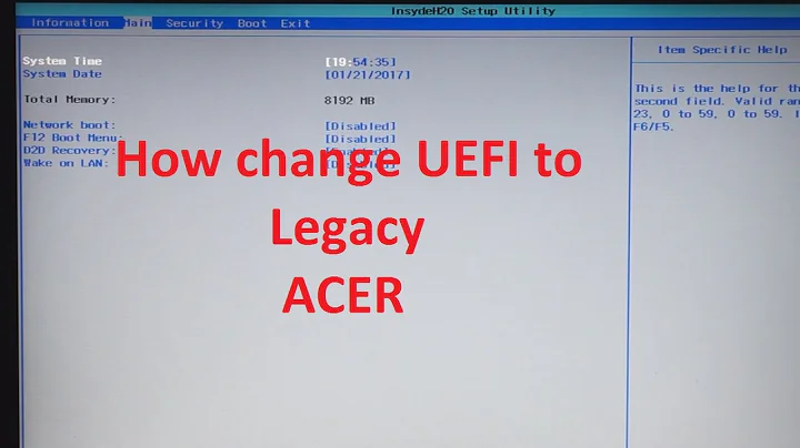 Acer how to change BIOS mode from UEFI to Legacy