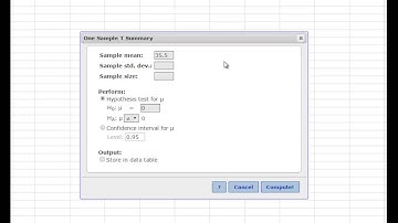 Confidence Interval for the Mean - Sigma Unknown in StatCrunch