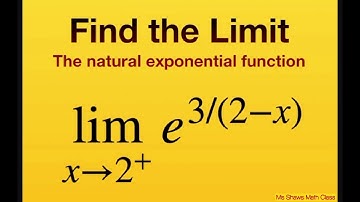 Find the limit of e^(e/(2-x)) as x approaches 2. Right sided limit. Natural exponential functions