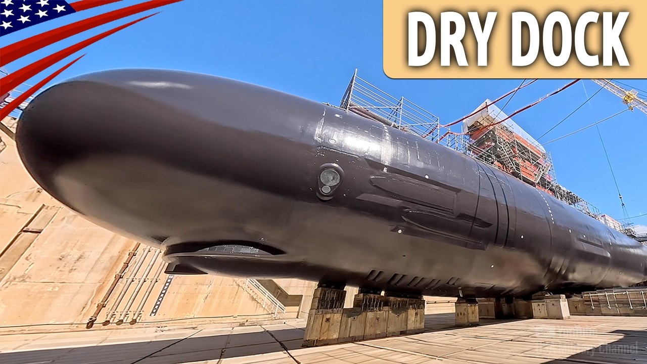 Inside the Dry Dock: Massive Nuclear Submarine Launch | U.S. Navy Virginia-Class