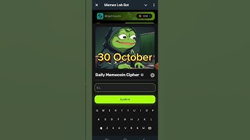 Memecoins Lab Bot | memmecoin Cipher Code | 30 October | Memecoinlab Daily Cipher video code |