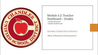 Module 3.2: Teacher Dashboard - Grades