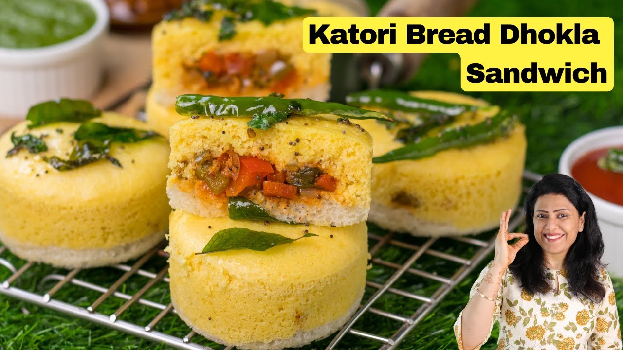Bread Dhokla Recipe in Katori | कटोरी ब्रेड ढोकला | Bread Dhokla Sandwich Recipe | MintsRecipes