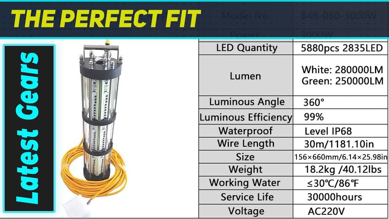 Рыболовный фонарь Hanchen 1000 Вт зеленого цвета: непревзойденное преимущество при ночной рыбалке!