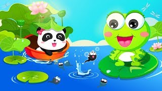 baby panda helps baby tadpole find mommy painting coloring for kids babybus game