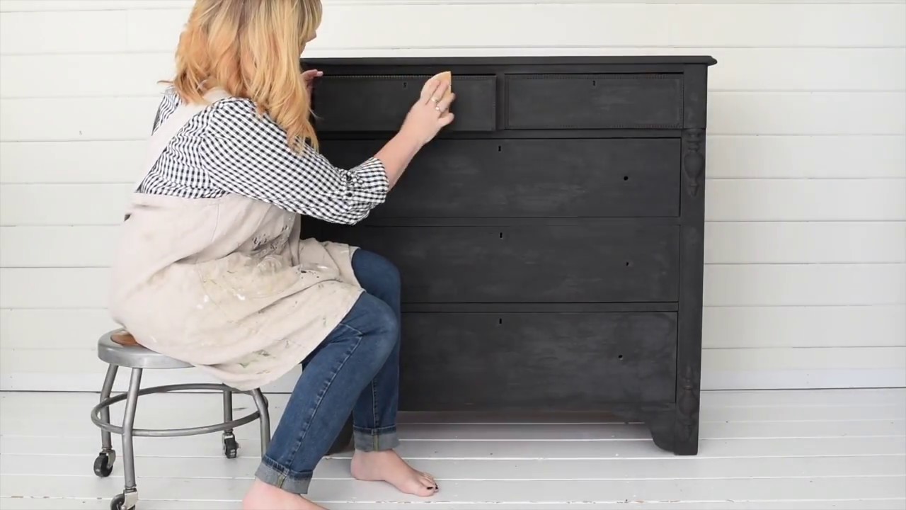 Distressing A Piece Of Black Painted Furniture Youtube