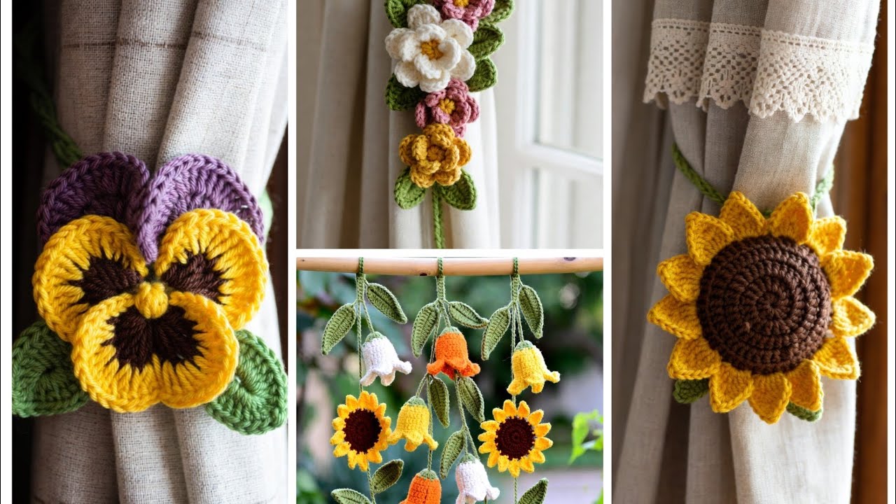 Beatifull crochet curtain tieback ideas😇crochet work