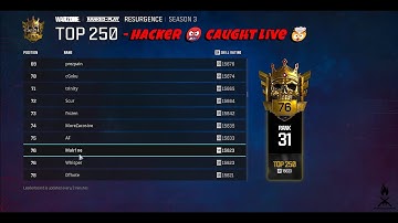 TOP 250 - HACKER 🤬 CAUGHT LIVE 🤯 @ActivisionGames @CallofDuty KINDLY DO THE NEEDFUL 🙏🙏🙏 #hacker