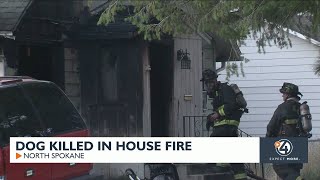 Dog killed in North Spokane house fire