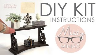 SUPER EASY 1:12 Scale Modern Miniatures DIY Kit -  REVERSIBLE French Farmhouse Console Table