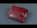 Маленький кошелек из кожи своими руками + выкройка / Leather wallet handmade DIY + Pattern