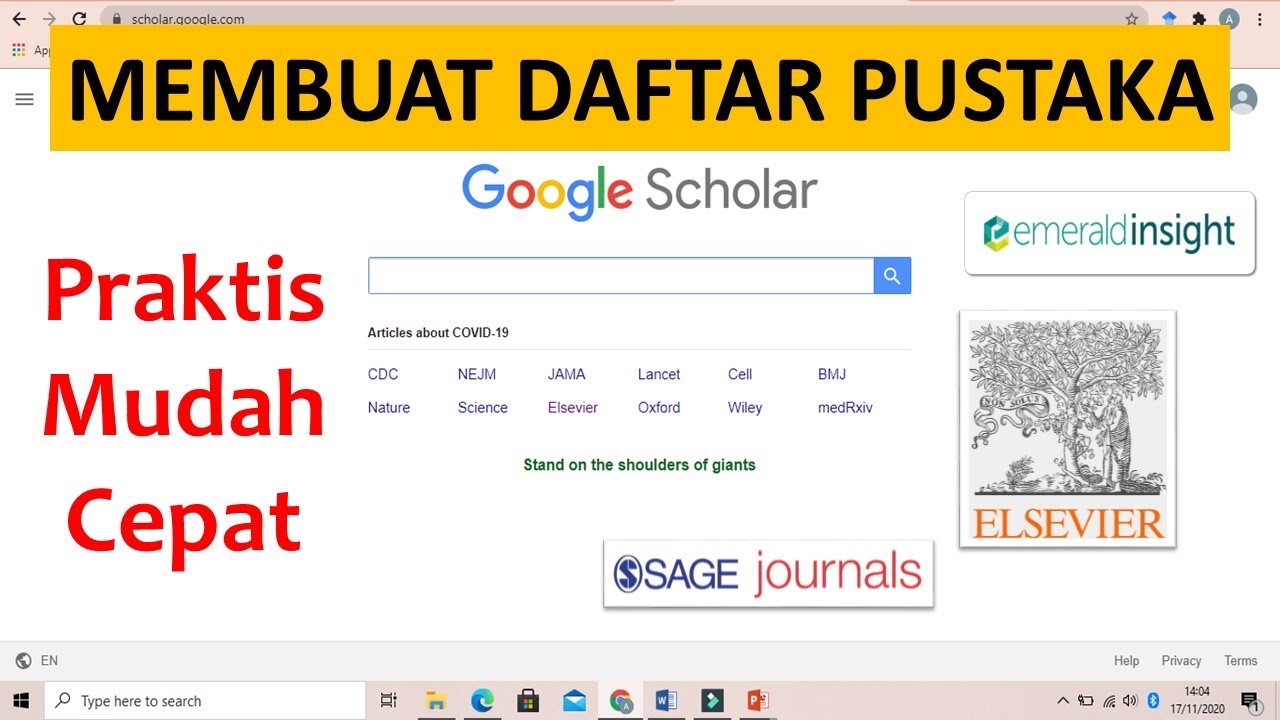 Cara Praktis Membuat Daftar Pustaka dari Google Scholar YouTube