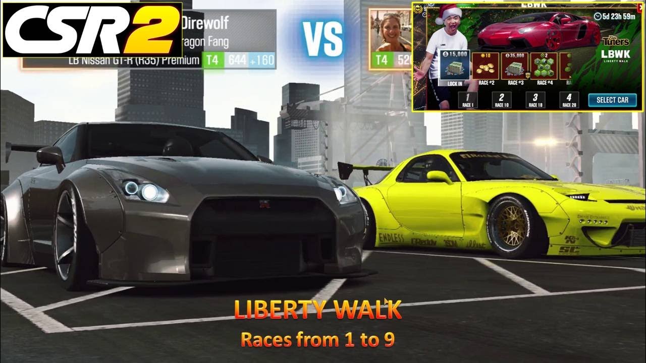 CSR Racing 2 - LIBERTY WALK (LBWK) - Races from 1 to 9 - YouTube