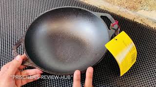 LODGE 9 INCH CAST IRON MINI WOK WITH LOOP HANDLES