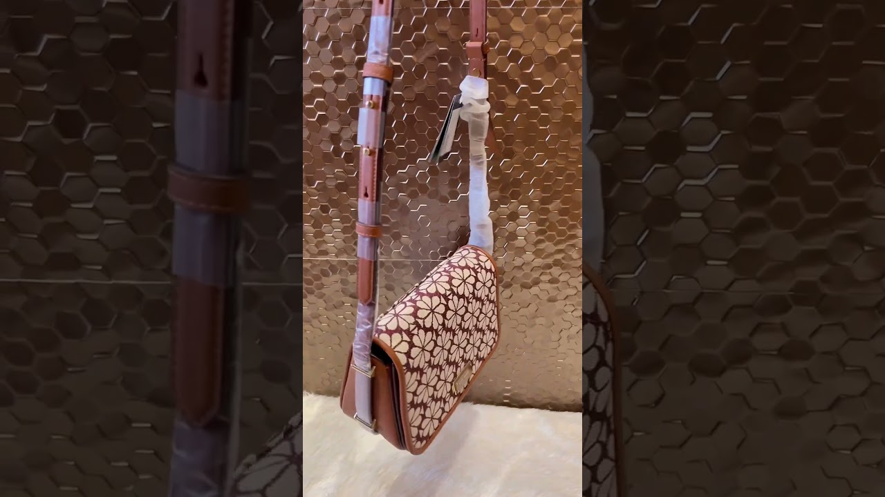 Kate Spade Flower Jacquard Crossbody Small Burgundy 