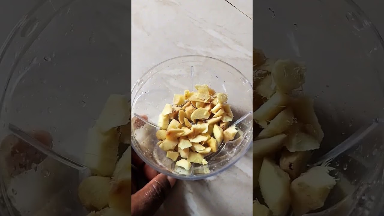 Home made herbal tea using lemon grass, neem and bitter ginger. 