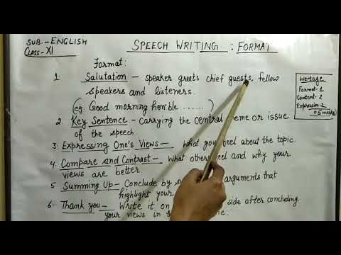 speech writing class 11 cbse format