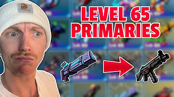 Using ALL of my LEVEL 65 PRIMARIES in Pixel Gun 3D! [Part 1]