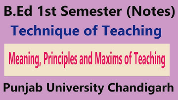 Meaning of Teaching maxims and principal of Teaching notes b.ed 1st Semester Techniques of Teaching