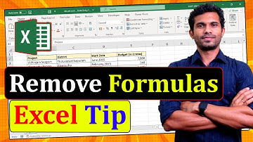 How to Remove Formulas in Excel