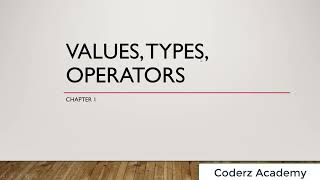 1- [ Eloquent JS Book ] Chapter 1 - Values, Types and Operators | Part 1