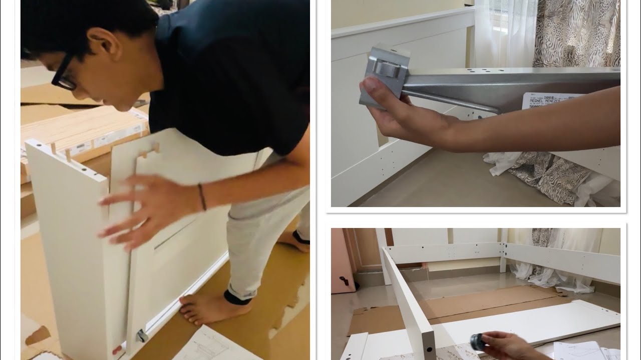 SONGESAND | IKEA bed frame -Young boy fixing 140*200 IKEA bed only 2 ...