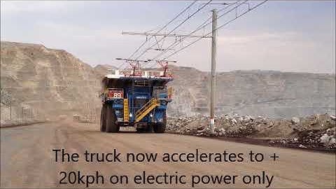 Haul truck on Trolley-Assist at Rossing Uranium Mine