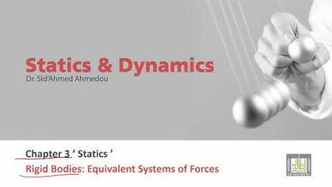 Statics and Dynamics   C3   L1   Rigid Bodies  Equivalent Systems of Forces  1( EME Academy )