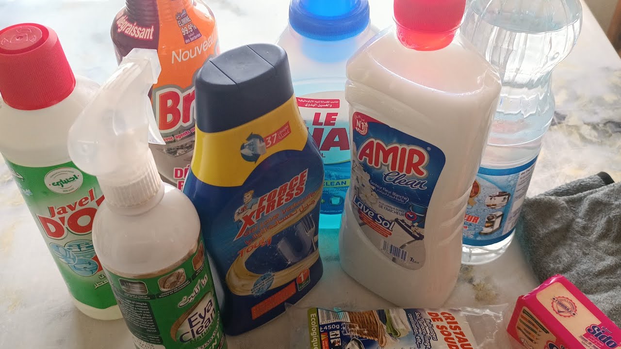 مواد التنظيف التي أستعملها💯 تجربتي مع مواد التنظيف من أجل ربح الجهد و المال rapport qualité prix