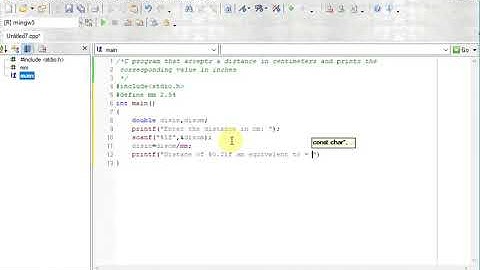 C Program to Convert Inch into centimeters