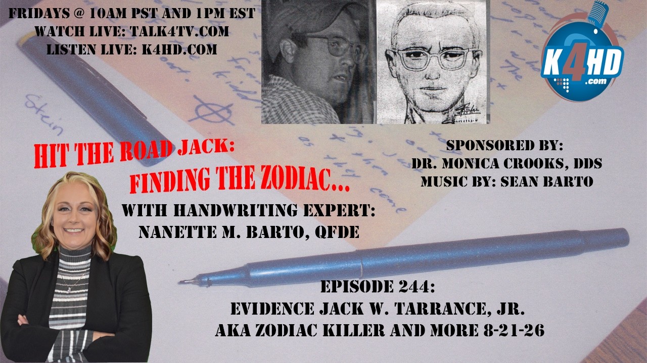 Episode 244: Evidence Jack W. Tarrance, Jr. aka Zodiac Killer and More